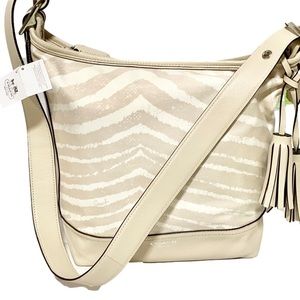 COACH 23410 ZEBRA PRINT LIGHT SAND LEGACY DUFFLE MSRP $398